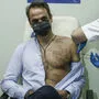 Der griechische Staatschef Kyriakos Mitsotakis bei der Impfung