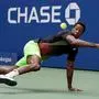 FILE - Gael Monfils, of France, returns a shot to Steve Johnson, of the United States, during the second round of the US Open tennis championships, Thursday, Sept. 2, 2021, in New York. (AP Photo/John Minchillo, File)