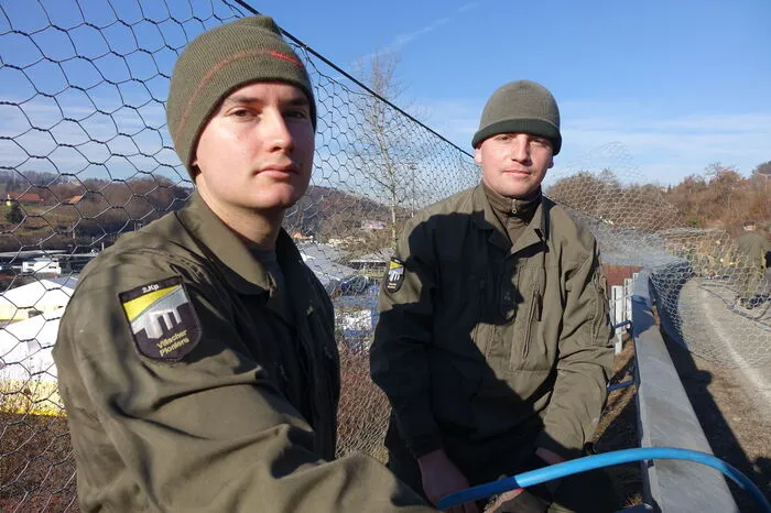 Zugsführer Lukas Steiner und Zugsführer Daniel Haas vom Pionierbataillon 1 Villach