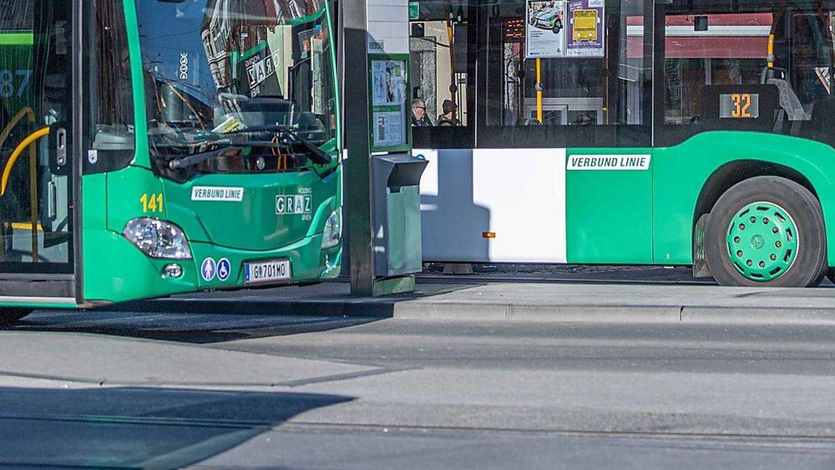 Grazer Buslinien verspäten sich momentan nach einem Unfall