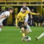 DORTMUND,GERMANY,25.FEB.24 - SOCCER - 1. DFL, 1. Deutsche Bundesliga, Borussia Dortmund vs TSG 1899 Hoffenheim. Image shows Finn Ole Becker (Hoffenheim), Marcel Sabitzer (Dortmund) and  Anton Stach (Hoffenheim).
Photo:GEPA pictures/ Witters/ Ulrich Hufnagel - ATTENTION - COPYRIGHT FOR AUSTRIAN CLIENTS ONLY - DFL regulations prohibit any use of photographs as image sequences and/or quasi-video