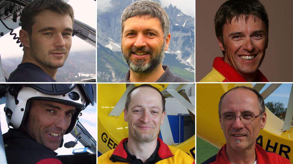Pilot Gerhard Brunner, Sassan Lachini, Albert Prugger, Piot Helmut Holler, Thomas Bössner, Gerhard Hubmann
