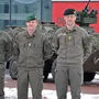 Oberst Shahim Bakhsh (l.) vom Jägerbataillon 17, Brigadier Jürgen Wörgötter (m.), Oberst Herbert Sailer