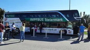 Der Impfbus bei einer Aktion in Sinabelkirchen im September