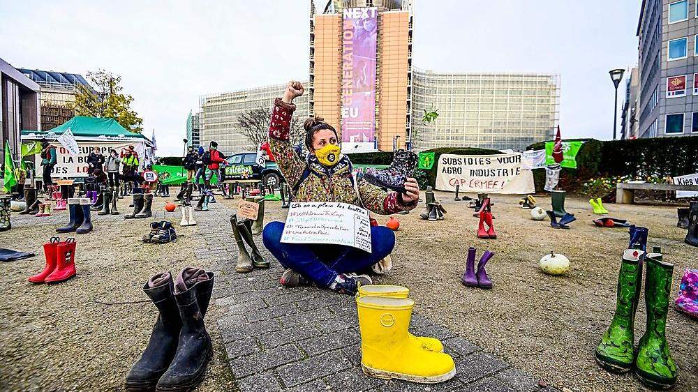Anfang Dezember in Brüssel: Freihandelsgegner demonstrieren gegen das Abkommen mit den südamerikanischen Mercosur-Staaten