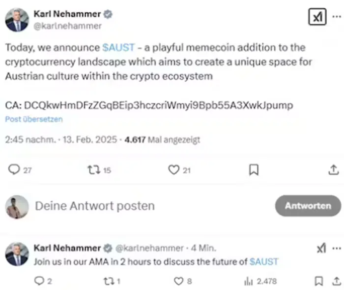 Das ist das Posting, das am Donnerstag für Aufsehen sorgte