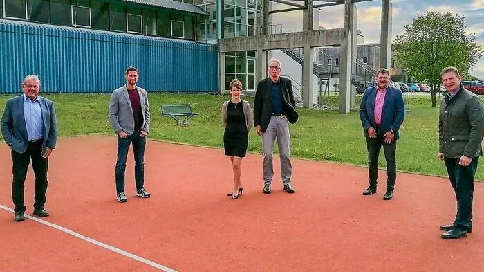 Bgm. Karl Dobnigg (Kammern), Bgm. Marc Landl (Wald am Schoberpass), Judith Albrecht, Claus Kastner, Bgm. Mario Angerer (Kalwang) und Bgm. Andreas Kühberger (Mautern)