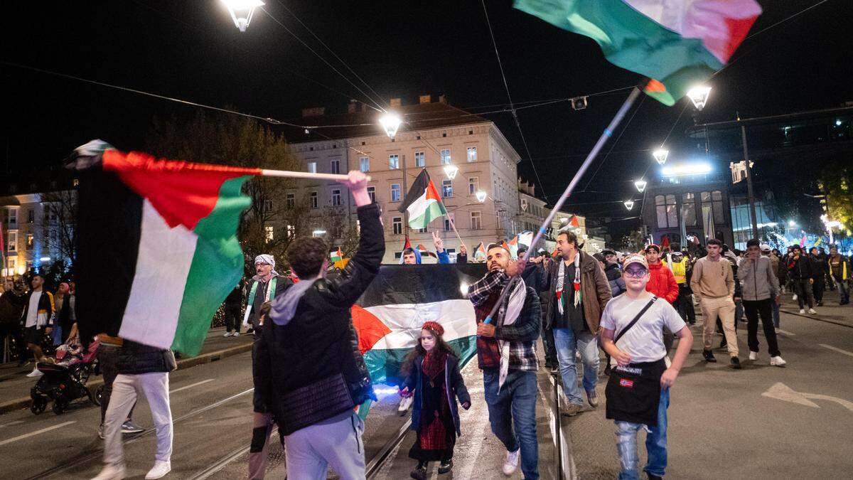 Fast wöchentlich gibt es Pro-Palästina-Kundgebungen in Graz