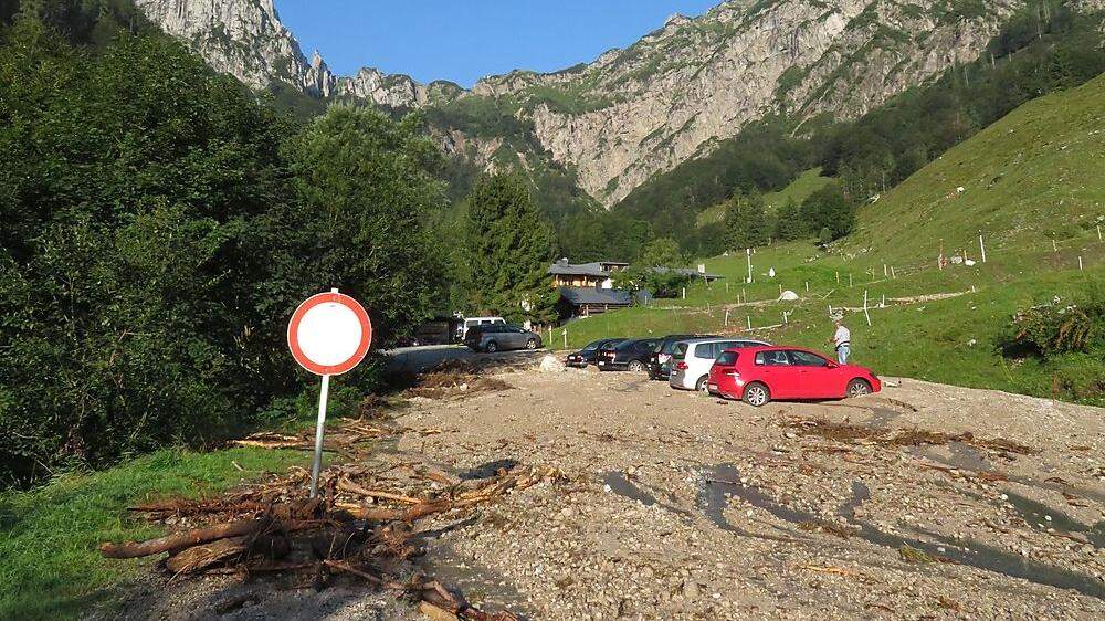 Auch in Kirchdorf in Tirol gingen Ende August zwischen der Mautstation und der 'Griesner Alm' im Kaiserbachtal fünf Muren ab