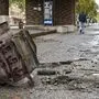 Eine nicht explodierte Rakete in Stepanakert, der Hauptstadt von Berg-Karabach