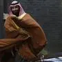 FILE - In this March 7, 2018, file photo, Saudi Arabian Crown Prince Mohammed bin Salman arrives to meet Prime Minister Theresa May outside 10 Downing Street in London. In 2017, at the age of 31, Mohammed became the kingdom’s crown prince, next in line to the throne now held by his octogenarian father, King Salman. (AP Photo/Alastair Grant, File)
