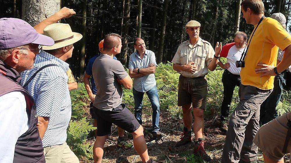 Teilnehmer der Exkursion durch den „klimafitten Wald“ in St. Andrä 