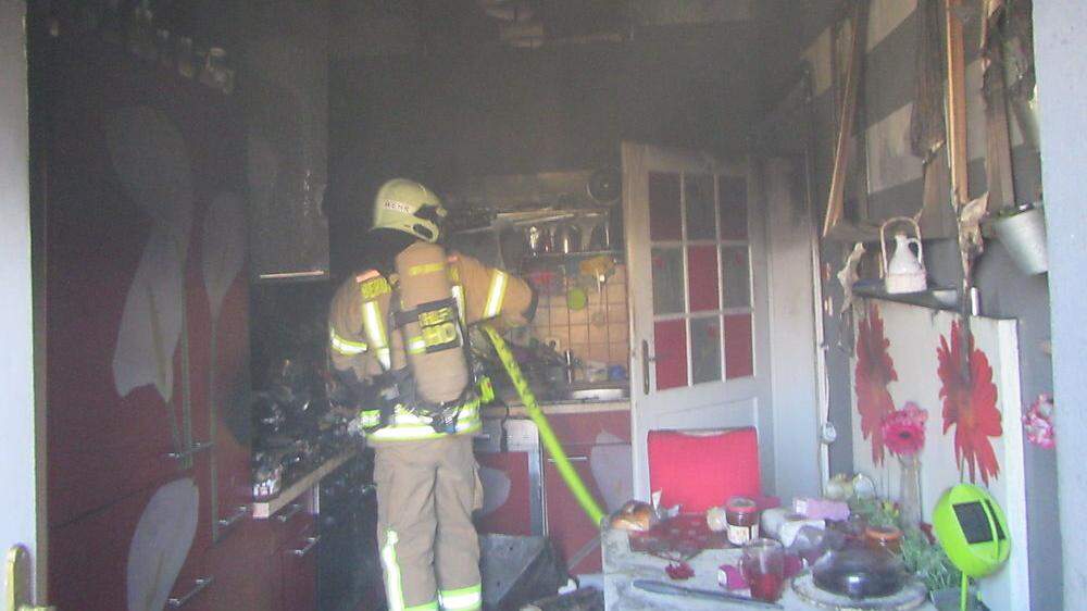In der abgebrannten Küche entstand ein großer Sachschaden