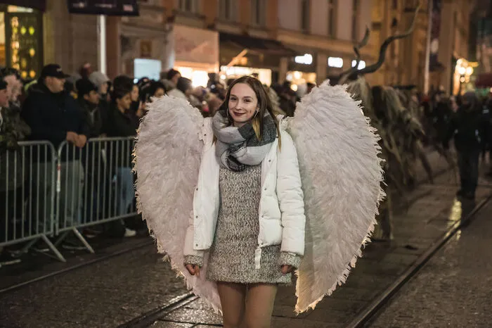 Vereinzelt sind beim Krampuslauf auch Engel gesichtet worden.