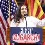 March 20, 2025, Tempe, Arizona, USA: Congresswoman ALEXANDRIA OCASIO-CORTEZ also known as AOC  speaking at a Fight the Oligarchy rally at Mullett Arena in Tempe, Arizona. Tempe USA - ZUMAg247 20250320_znp_g247_002 Copyright: xGagexSkidmorex