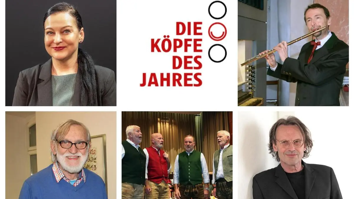 Das sind die Nominierten „Köpfe des Jahres“ in der Kategorie Kultur: Johanna Zirngast, Harald Fripertinger, Johann Assinger, Die Sandler und Franz Dampfhofer (im Uhrzeigersinn)
