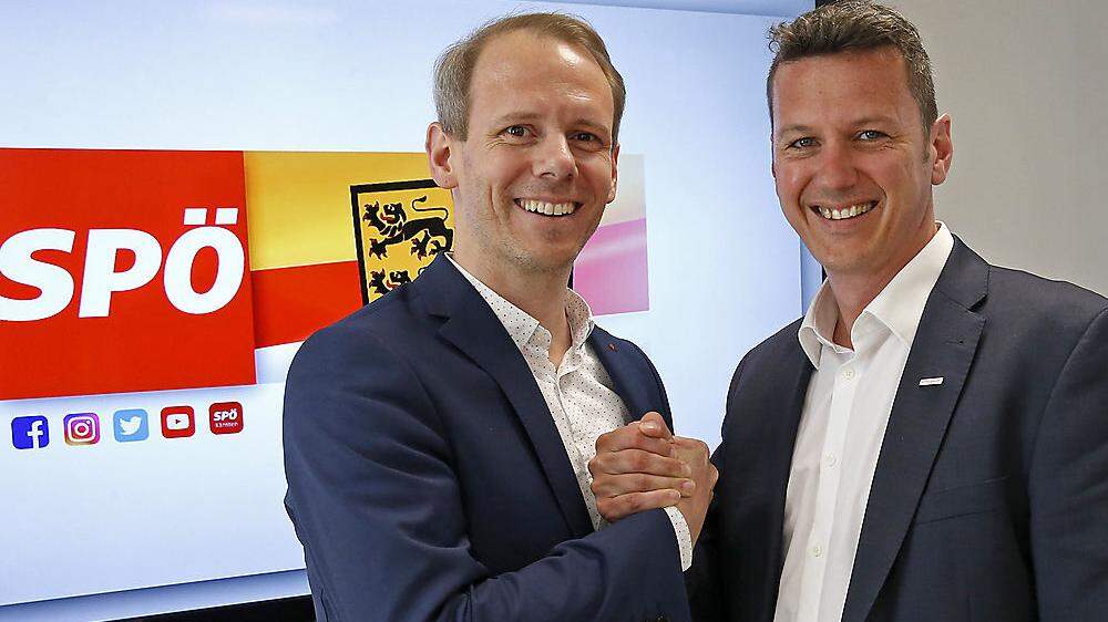 Andreas Sucher (links) folgt Daniel Fellner als Geschäftsführer der Kärntner SPÖ