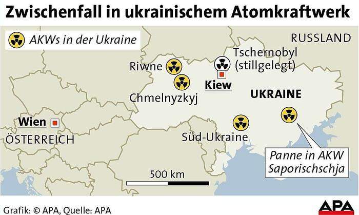 Zwischenfall in ukrainischem Atomkraftwerk