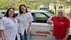 Heimhilfe Jacqueline Herold, DGKP Ingrid Enthaler vom Mobilen Dienst der Volkshilfe Weiz und Irmgard Haberl vom Betreuten Wohnen Fladnitz an der Teichalm 