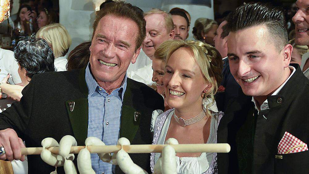 Arnold Schwarzenegger, Heather Milligan und Andreas Gabalier