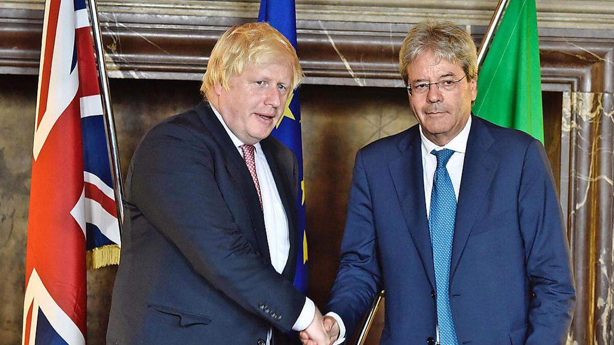 Boris Johnson in Rom mit Paolo Gentiloni