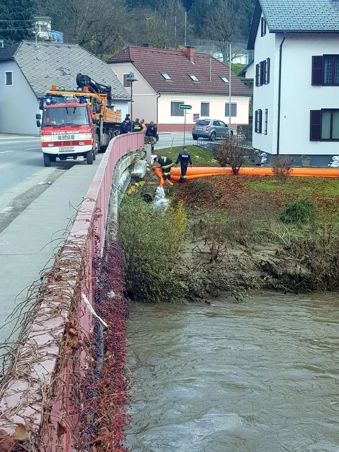 In Lavamünd wurde der Hochwasserschutz wieder abgebaut