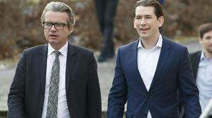2019: Christopher Drexler, damals Landesrat und Sebastian Kurz, damals Bundeskanzler und ÖVP-Chef