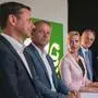 Ernst Gödl (li.) in der Parteizentrale der Steirer-VP, als er mit Andreas Herz, Kathrin Nachbaur, Karl Schmidinger, Martina Kaufmann und Werner Amon als Kandidat für die Nationalratswahl 2017 vorgestellt wurde. 