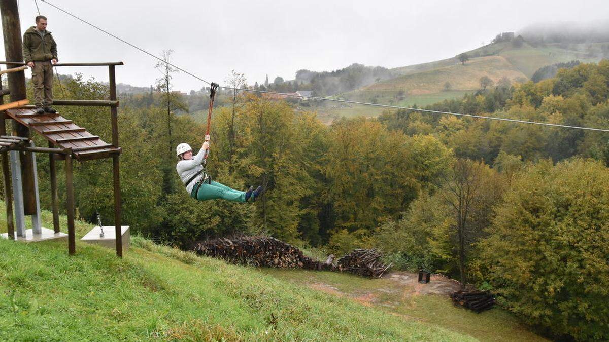 Bei der Riesenschaukel gibt es sogar einen kurzen Moment im freien Fall