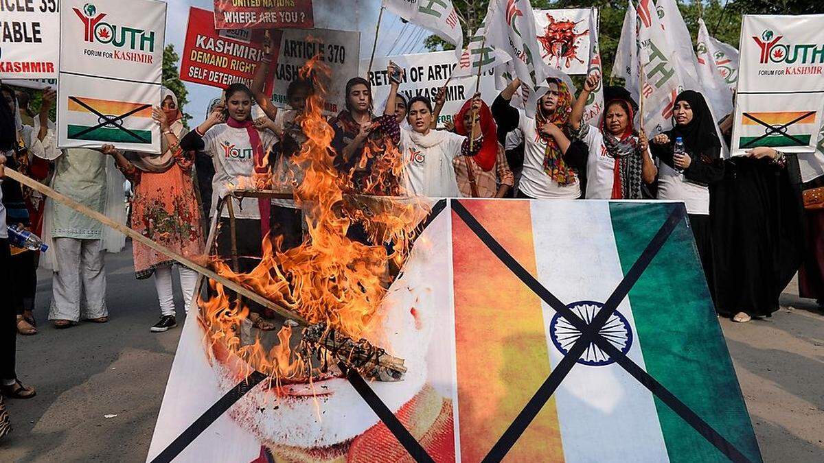 Protest gegen Indien in Pakistan