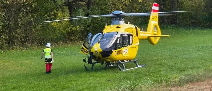 Das Bild zeigt den Rettungshubschrauber