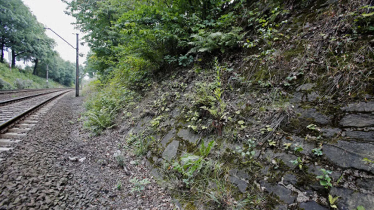 An dieser bereits abgesperrten Stelle in Walbrzych soll sich der Zug mit dem Raubgold befinden