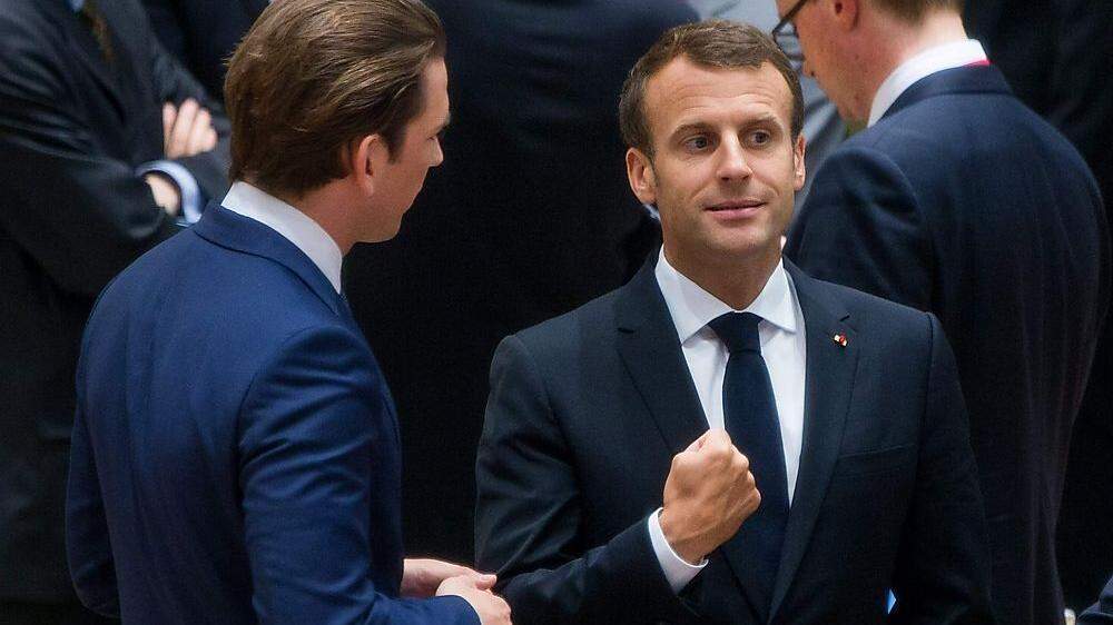Kurz und Macron beim EU-Gipfel Ende Juni in Brüssel