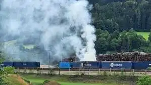 Hier am Bahnhof in Oberaich nahm das tragische Unglück seinen Lauf. Die Rauchsäule war weithin sichtbar 