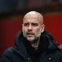 Manchester City's Spanish manager Pep Guardiola reacts during the English Premier League football match between Crystal Palace and Manchester City at Selhurst Park in south London on December 7, 2024. (Photo by Glyn KIRK / AFP) / RESTRICTED TO EDITORIAL USE. No use with unauthorized audio, video, data, fixture lists, club/league logos or 'live' services. Online in-match use limited to 120 images. An additional 40 images may be used in extra time. No video emulation. Social media in-match use limited to 120 images. An additional 40 images may be used in extra time. No use in betting publications, games or single club/league/player publications. / 