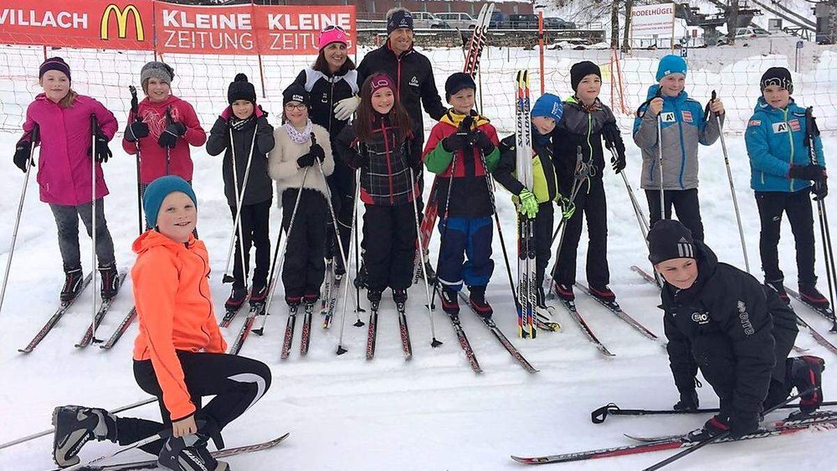 Die Talente der VS Velden mit den Betreuern Bettina Hafner-Bürger und Herbert Hafner