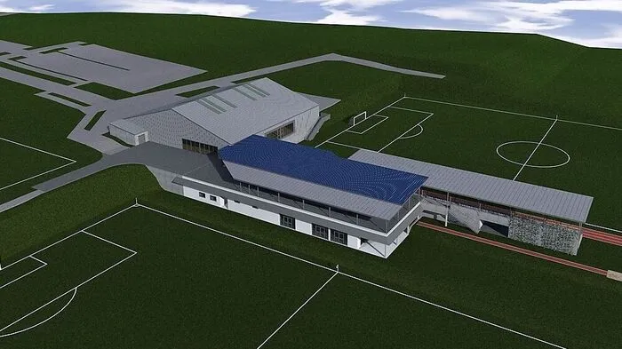 Eine Grafik zeigt bereits, wie das neue Sportzentrum aussehen wird