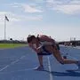 Pölzl beim Training in Florida – Ausfallschritt mit Widerstand. „Eine meiner Schwachstellen“