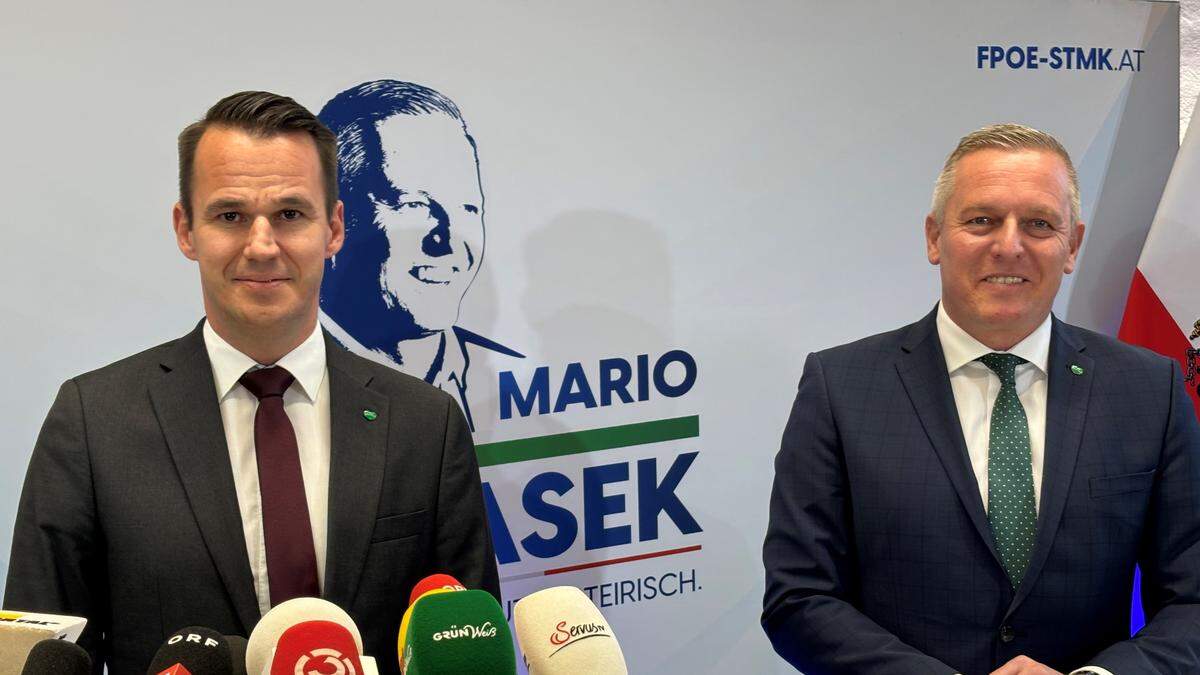 FP-Parteisekretär Stefan Hermann und Parteichef Mario Kunasek gehen ab morgen mit allen Parteien in die Gespräche - auf der Suche nach Schnittmengen.