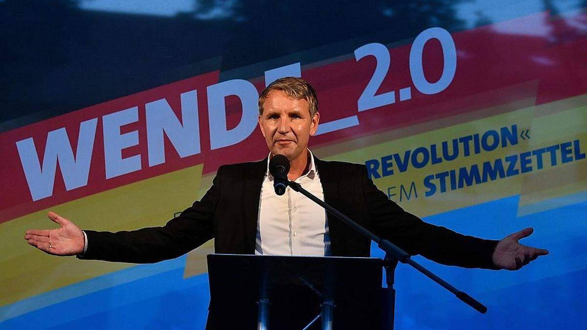 Björn Höcke von der AfD bei einer Rede nach den Landtagswahlen in Sachsen und Brandenburg.