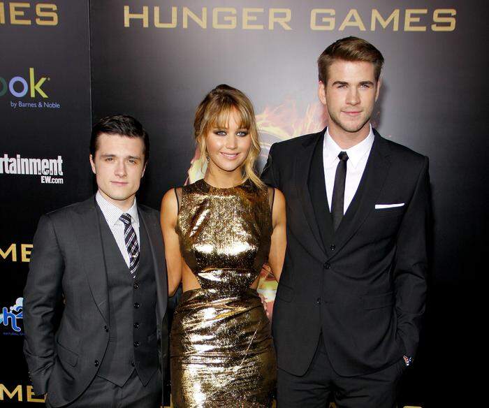 Josh Hutcherson, Jennifer Lawrence und Liam Hemsworth bei der Premiere von 'The Hunger Games' im Jahr 2012.