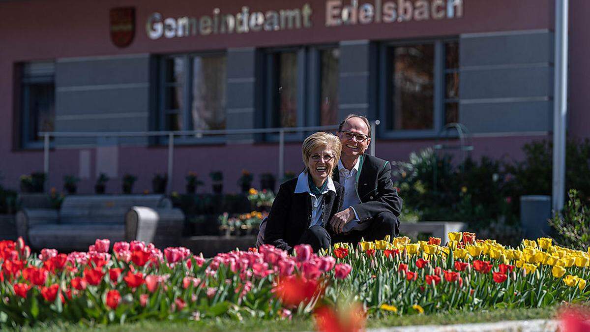 Edelsbach: Das Tulpenkönigspaar der letzten drei Jahre: Angelique und Sepp Ulz