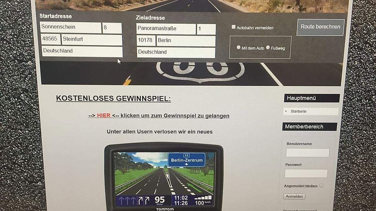 Auf der Website werden die Nutzer in die Irre geführt!