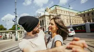 Austria, Vienna, happy young couple dancing Viennese waltz in front of state opera model released Symbolfoto PUBLICATIONxINxGERxSUIxAUTxHUNxONLY AIF000356

Austria Vienna Happy Young COUPLE Dancing Viennese Waltz in Front of State Opera Model released Symbolic image PUBLICATIONxINxGERxSUIxAUTxHUNxONLY AIF000356  