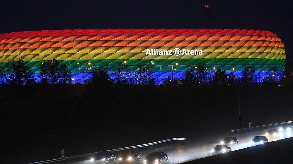 Die Allianz-Arena in München darf am Mittwoch nicht in den Regenbogenfarben erstrahlen