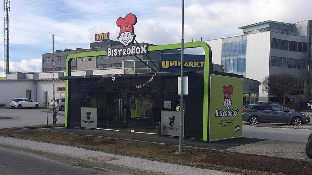 Die neue Bistro Box beim Unimarkt in Ludersdorf