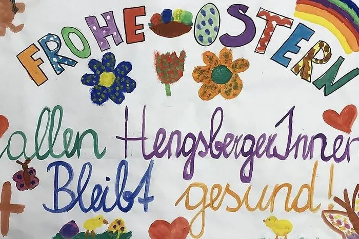 Marie und Oliver aus Hengsberg haben dieses Bild für ihre Schulkollegen und allen Hengsbergern gezeichne.