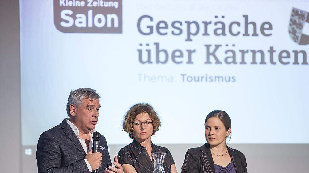 Erich Falkensteiner, Almut Knaller, Ursula Melcher im Kleine-Salon
