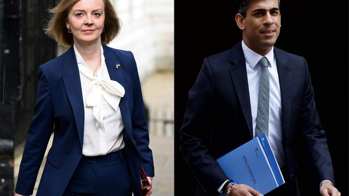 Außenministerin Liz Truss, Ex-Finanzminister Rishi Sunak