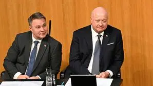 Sagen wir unentschieden: Vizekanzler Andreas Babler (SPÖ), Bundeskanzler Christian Stocker (ÖVP)